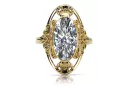 Zircon Or jaune 14 carats Anneau Style vintage vrc014y